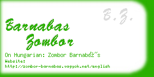 barnabas zombor business card